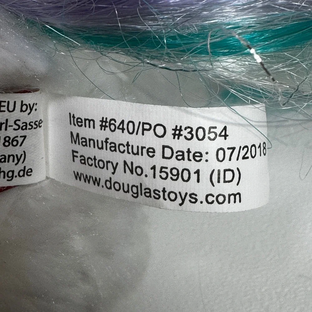 Douglas‎ Caticorn White Cat Unicorn Plush Sparkle Horn Teal Purple Tail 640